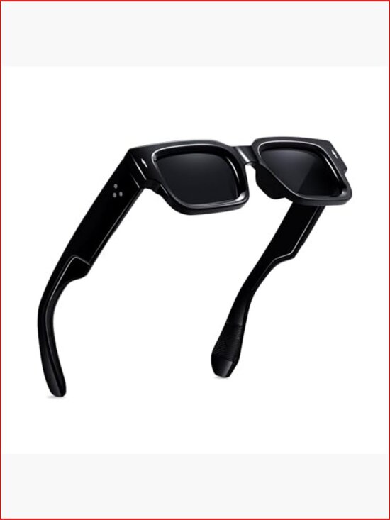 Square Frame Sunglasses with UV400 Protection, Chunky Shield Sunglasses main image 5